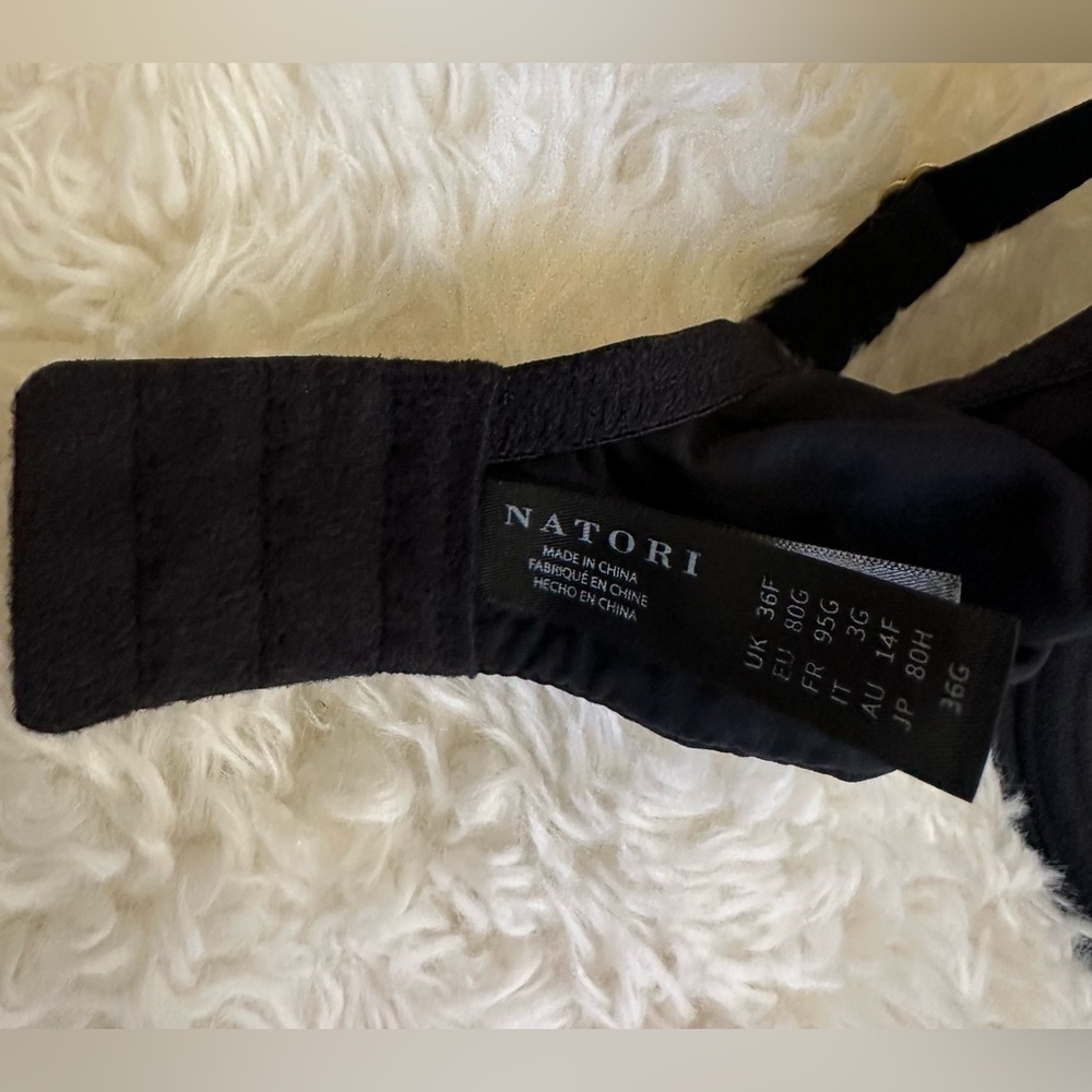 Natori Underwire T-Shirt Bra Woman’s Full Coverage support 36 G Black - Picture 7 of 8